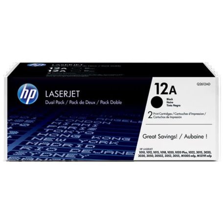 HP Q2612AD No.12A Black Dupla lézertoner eredeti 2x2K