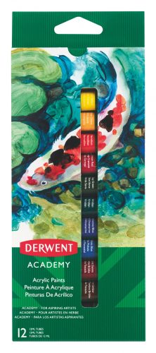 Derwent akrilfesték 12ml 12db 2302401