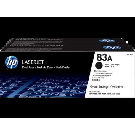 HP CF283AD No.83A Black Dupla lézertoner eredeti 2x1,5K