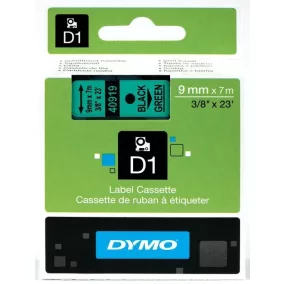 Dymo S0720740 (40919) D1 9mm*7m fek/zöld kazetta