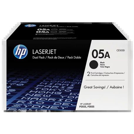 HP CE505D No.05A Black Dupla lézertoner eredeti 2x