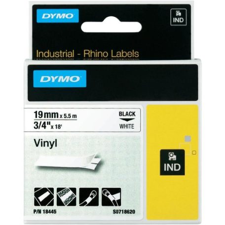 Dymo S0718620 vinyl szalag (18445) 19mm fehér