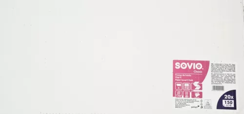 SOVIO kéztörlő 2réteg V hajtogatás 21*25cm 150lap cell PP20869