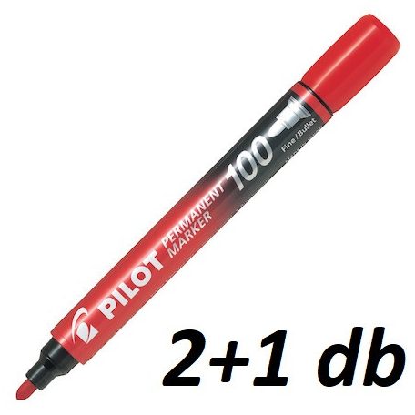 Pilot SCA-100-R kerek permanent marker piros (2+1)_p_akc