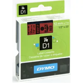 Dymo S0720570 (45017) D1 12mm*7m fek/piros kazetta