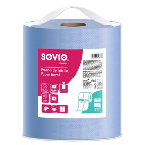   Kéztörlő Ipari CELL KÉK 25cm 2réteg 530lap 30.5magas 180m Sovio PP21105