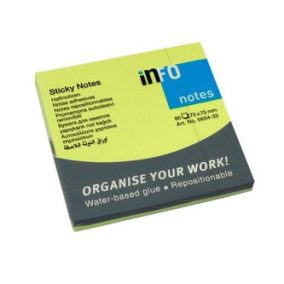 Post it INFONotes 75*75mm 80lap neon zöld