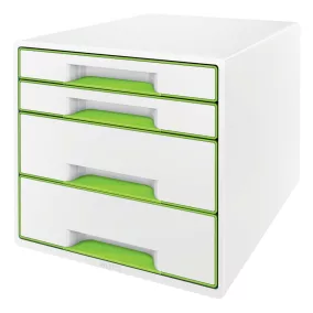 WOW CUBE fiókos irattároló 4 fiók fehér/zöld 52132054