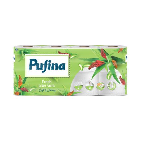 PUFINA toalettpapír 3réteg 8tek 140lap Aloe Vera aloe vera PP20754