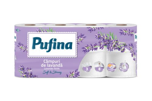 PUFINA toalettpapír 3réteg 8tek 140lap Lavender levendula PP20751