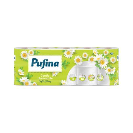 PUFINA toalettpapír 3réteg 10tek 140lap Chamomile kamilla PP20845