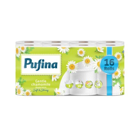 PUFINA toalettpapír 3réteg 16tek 140lap Chamomile kamilla PP20898