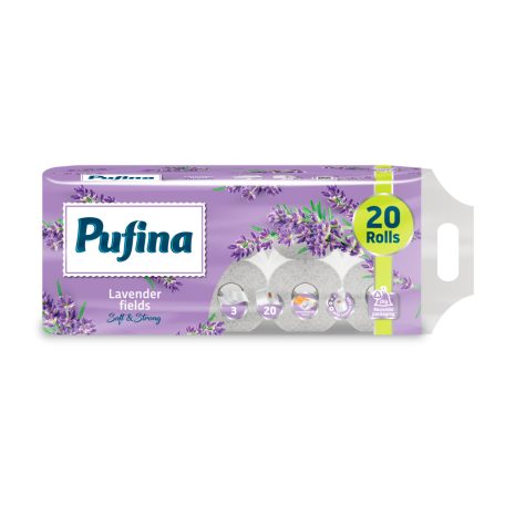 PUFINA toalettpapír 3réteg 20tek 140lap Lavender Fields kamilla PP20838