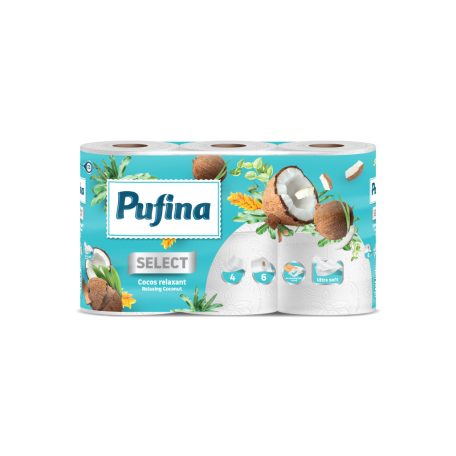 PUFINA toalettpapír 4réteg 6tek 140lap Relaxing Coconut kókusz PP20790