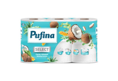 PUFINA toalettpapír 4réteg 6tek 140lap Relaxing Coconut kókusz PP20790