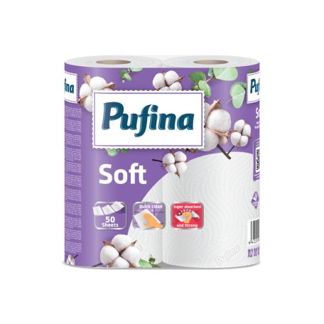 PUFINA kéztörlő 2réteg 2tek 50 lap (2*20gr/m2) Soft PP20643