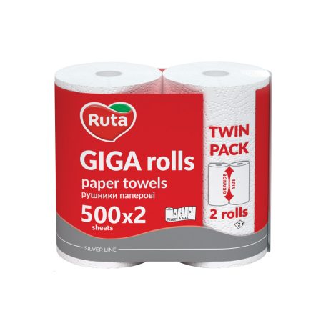 Ruta kéztörlő 2réteg 2tek 500lap Giga Rolls (2*20gr/m2) cell R0938