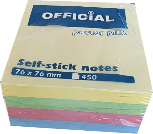 Post It Official 75*75mm 450l pasztell