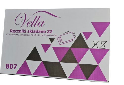 Kéztörlő V hajtogatás 2réteg 150lap 21*24.5cm cell Vella 807