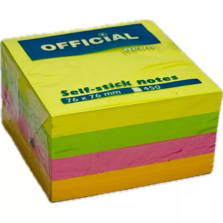 Post It Official 75*75mm 450l neon