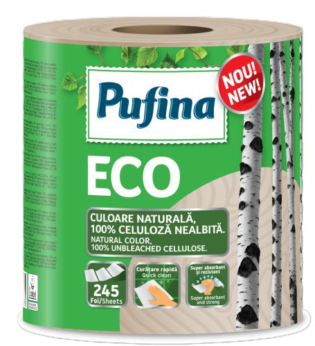 PUFINA kéztörlő 2réteg 1tek 250lap ECO PP21093