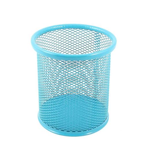 Mesh fémhálós tolltartó (írószertartó) kék