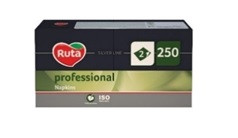 RUTA Professional szalvéta 2réteg 33*33cm 250lap fekete 1/4hajt K0547