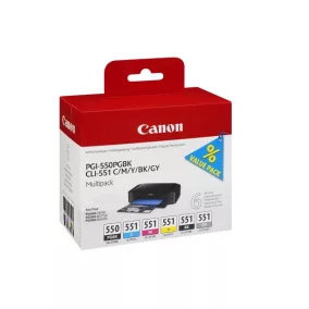   Canon PGI-550 + CLI-551 Multipack Black Cyan Magenta Yellow Grey
