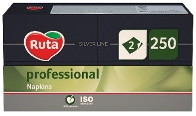 RUTA Professional szalvéta 2réteg 33*33cm 250lap fekete 1/8hajt K0548