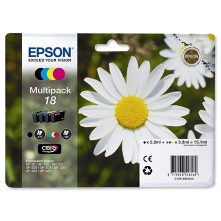 Epson T18 T1806 Multipack Black Cyan Magenta Yellow