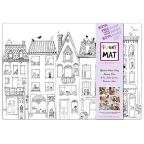 FUNNY MAT asztali alátét gólya a háztetőn 48*33.5 cm