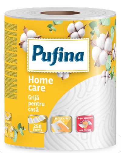 PUFINA kéztörlő 2réteg 1tek 250lap Home Care PP21014