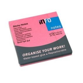 Post it INFONotes 75*75mm 80lap neon rózsa