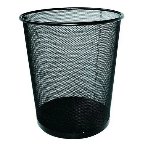 Mesh fémhálós papírkosár fekete 12L (Kicsi)