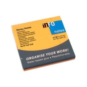 Post it INFONotes 75*75mm 80lap neon narancs